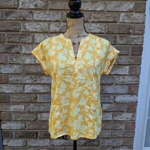 ⭐ Joie Solace Blouse Citrus Split Neck Yellow Floral Print top size XXS